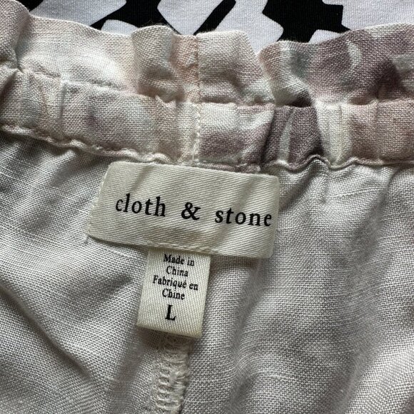 Cloth & Stone Palm Print High Rise Linen Blend Shorts Size L - Picture 5 of 6